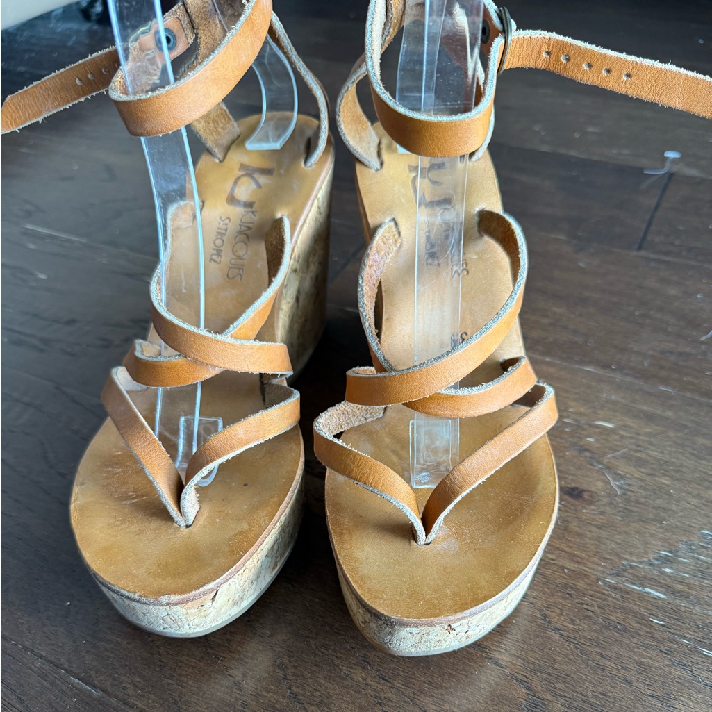 K Jacques Cunegonde Wedges Platform Brown 39 New Without Tags/Box